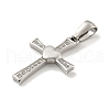 304 Stainless Steel Cubic Zirconia Pendants STAS-C102-05P-2