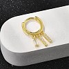 Rectangle S925 Sterling Silver Micro Pave Clear Cubic Zirconia Hoop Earrings for Women EJEW-K307-02G-2