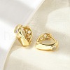 Heart Brass Micro Pave Clear Cubic Zirconia Hoop Earrings EJEW-D311-138G-2