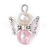 Imitation Pearl Acrylic Pendants PALLOY-JF02624-02-3