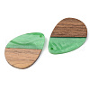 Opaque Resin & Walnut Wood Pendants RESI-S389-010A-C03-2