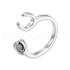 Brass Open Cuff Ring Cadmium Free & Nickel Free & Lead Free RJEW-N039-04P-3