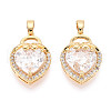 Brass Micro Pave Cubic Zirconia Pendants KK-N272-04G-1