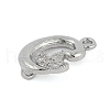 Brass Crystal Rhinestone Letter Links Connector Charms KK-S395-06P-G-2