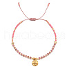 Natural Rhodonite Braided Bead Bracelet FR2657-10-1