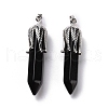 Natural Obsidian Big Pointed Pendants G-E059-03AS-06-2