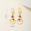 Fashionable Brass Heart with Evil Eye Tassels Hoop Earrings VN7480-5