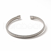 Non-Tarnish 304 Stainless Steel Flat Snake Chains Shape Open Cuff Bangle for Women BJEW-C033-03P-2