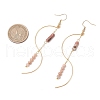 Column Natural Plum Blossom Jasper Dangle Earrings EJEW-JE06335-01-3