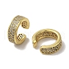 Rack Plating Brass Micro Pave Cubic Zirconia Cuff Earrings EJEW-R162-45G-2
