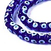 Handmade Evil Eye Lampwork Beads Strands LAMP-WH0006-05B-3