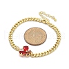 Brass Micro Pave Cubic Zirconia Link Bracelets BJEW-Z082-01G-01-5