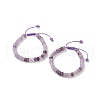 Adjustable Natural Amethyst Braided Bead Bracelets BJEW-F369-A18-2