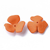 3-Petal Spray Painted Acrylic Bead Caps MACR-N007-01B-2