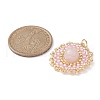 Natural Mixed Gemstone Flat Round Pendants PALLOY-MZ00135-M-3