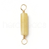 Natural Topaz Jade Connector Charms PALLOY-JF01454-02-3