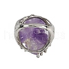 Nuggets Natural Amethyst Finger Rings RJEW-P128-08P-D-3