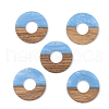 Opaque Resin & Walnut Wood Pendants RESI-S389-013A-C-2