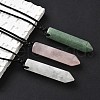 Natural & Synthetic Mixed Gemstone Faceted Bullet Pendant Waxed Cord Necklaces NJEW-Q030-01A-5
