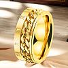 Roman Numerals Stainless Steel Curb Chain Finger Rings WG37698-10-1
