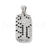 Rack Plating Brass Micro Pave Cubic Zirconia Pendants KK-P247-06P-1