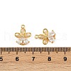Brass Micro Pave Clear Cubic Zirconia Charms KK-B137-18G-3