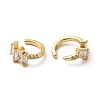 Rack Plating Brass Cubic Zirconia Cuff Earrings EJEW-P226-05G-2