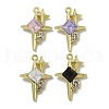 Rack Plating Alloy Rhinestone Pendants PALLOY-F312-20G-1