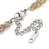 304 Stainless Steel Multi Layered Rope Chain Necklaces NJEW-H043-13MC-3