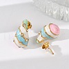 304 Stainless Steel Enamel Stud Earrings EJEW-F353-03G-02-2