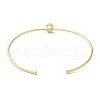 Rack Plating Brass Micro Pave Clear Cubic Zirconia Letter Open Cuff Bangles BJEW-A018-01G-C-3