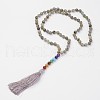 Labradorite Beaded and Gemstone Beaded Necklaces NJEW-P148-02-2