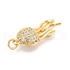 Brass Micro Pave Clear Cubic Zirconia Pendants KK-N268-60G-2