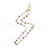 Enamel Star & Heart Link Chain Necklace NJEW-H169-02G-1