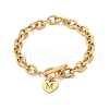 Golden 304 Stainless Steel Charm Bracelets NJEW-K284-01G-M-4