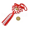 Handmade Macrame Cotton Christmas Wreath Pendant Decoration HJEW-JM02654-01-3