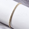 Brass Micro Pave Clear Cubic Zirconia Link Chain Bracelets for Women BJEW-S170-02G-B-3