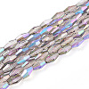 Transparent Electroplate Glass Beads Strands GLAA-K064-05A-01A-1