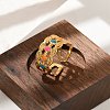 304 Stainless Stee Enamel Open Cuff Rings RJEW-Q006-02A-G-5