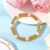 Snowflake Alloy Spacer and Glass Pearl Beaded Stretch Bracelets for Women BJEW-JB11803-02-1