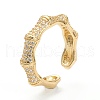 Brass Micro Pave Clear Cubic Zirconia Cuff Rings ZIRC-M117-06G-3
