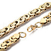 Ion Plating(IP) 201 Stainless Steel Byzantine Chain Bracelet for Men Women BJEW-S057-88B-3
