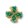 Handmade Glass Seed Beaded Pendants PALLOY-MZ00420-02-1