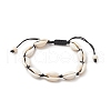 Natural Shell & Synthetic Turquoise Braided Bead Bracelet for Women BJEW-JB09245-3