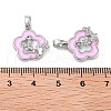 Brass Micro Pave Clear Cubic Zirconia Pendants KK-B102-13P-3