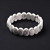 Natural Howlite Oval Beaded Stretch Bracelet G-E010-01Z-1