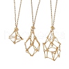 3Pcs 3 Styles 304 Stainless Steel Cable Chain Macrame Pouch Empty Stone Holder Necklace Making NJEW-JN04974-1