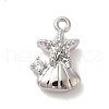 Marine Animal Theme Platinum  Brass Micro Pave Clear Cubic Zirconia Pendants KK-U031-01P-03-1