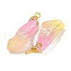 Electroplated Raw Rough Natural Quartz Crystal Big Pendants G-A229-02G-04-2