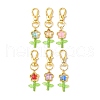 Flower Transparent Acrylic & Glass Pendant Decorations HJEW-JM03275-02-2